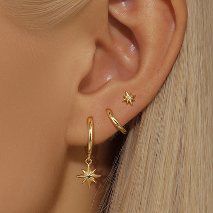 Elegant Punk Star Drop Earrings Set