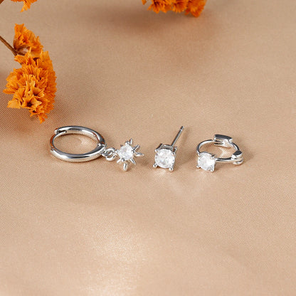 Elegant Punk Star Drop Earrings Set