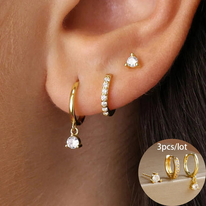 Elegant Punk Star Drop Earrings Set