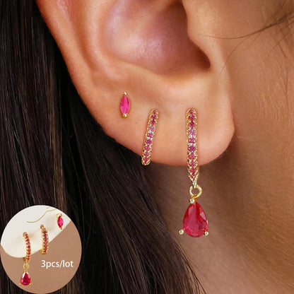 Elegant Punk Star Drop Earrings Set