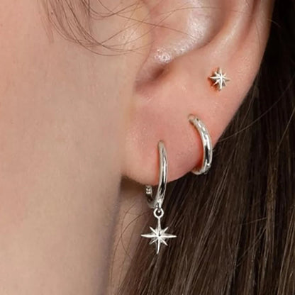 Elegant Punk Star Drop Earrings Set