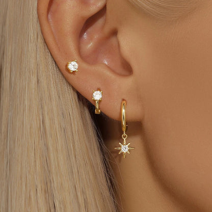 Elegant Punk Star Drop Earrings Set