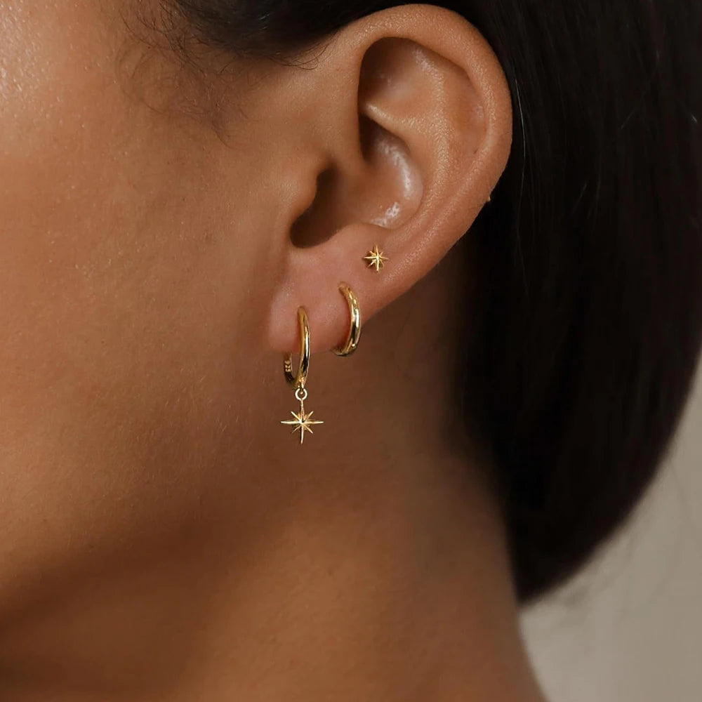 Elegant Punk Star Drop Earrings Set