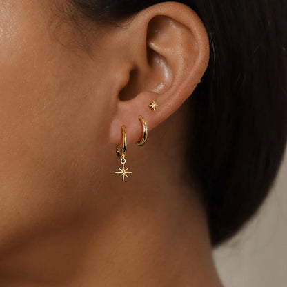 Elegant Punk Star Drop Earrings Set