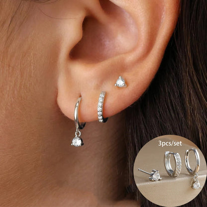 Elegant Punk Star Drop Earrings Set