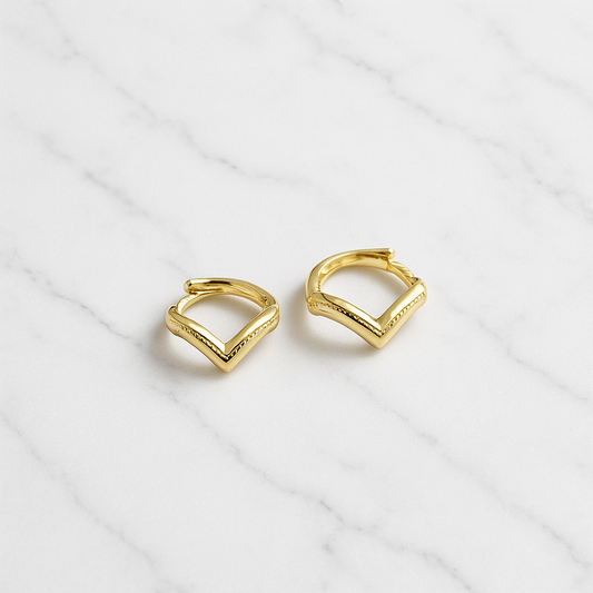 Elegant Minimalist Gold Huggie Hoop